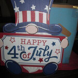 Happy 4th of July hanging wall plaque
